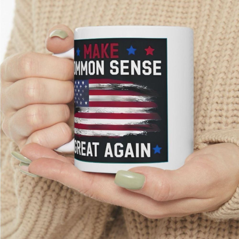 *30of3* NWOT. Political Satire Mug Make Common Sense Great Again 11oz.